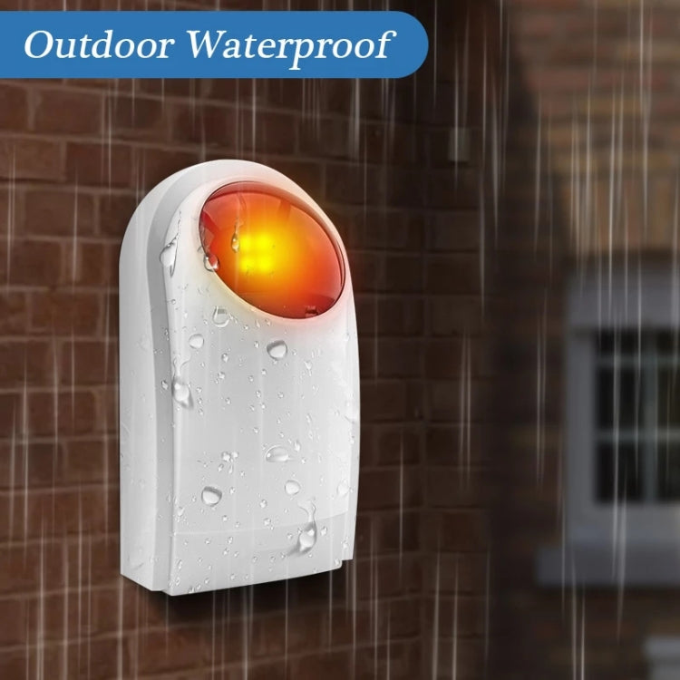 Outdoor Wired Siren with Blue Flashlight (PA-100), Can be used 12V as a Backup Battery (not include)(White) - Infrared Detector by buy2fix | Online Shopping UK | buy2fix
