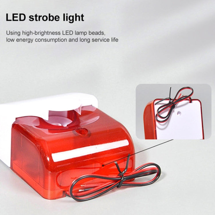 Mini Wired Red Strobe Siren for Burglar Security Alarm(White) - Infrared Detector by buy2fix | Online Shopping UK | buy2fix
