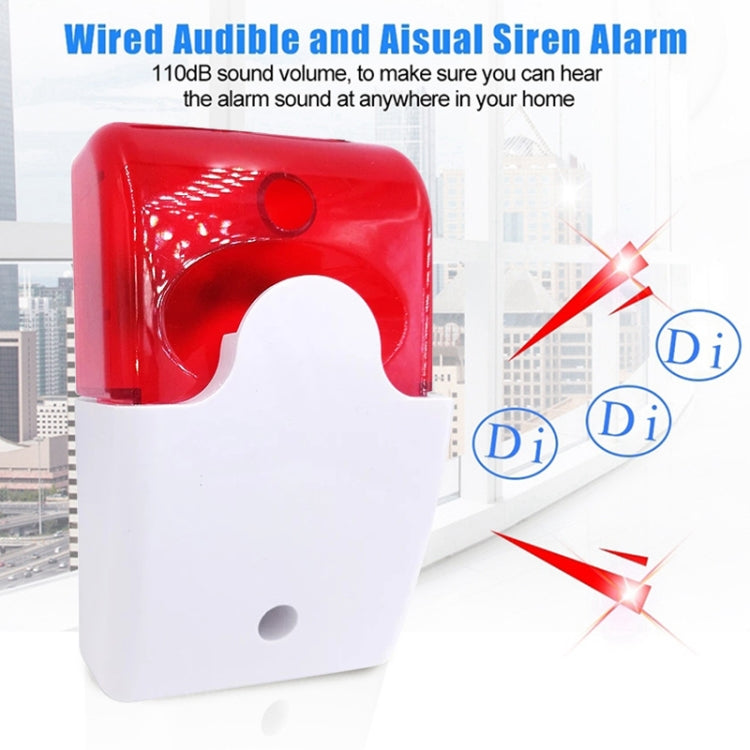 Mini Wired Red Strobe Siren for Burglar Security Alarm(White) - Infrared Detector by buy2fix | Online Shopping UK | buy2fix