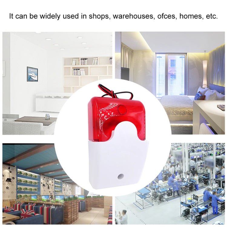 Mini Wired Red Strobe Siren for Burglar Security Alarm(White) - Infrared Detector by buy2fix | Online Shopping UK | buy2fix