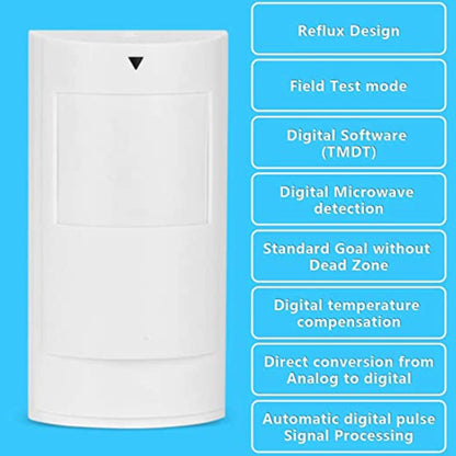 PA-525D Wired Dual Infrared and Microwave Digital Motion Detector(White) - Infrared Detector by buy2fix | Online Shopping UK | buy2fix