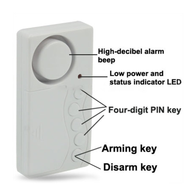 Secret Code Door Magnetic Sensor Anti-entry Security Alarm (KK-1255)(White) - Door Window Alarm by buy2fix | Online Shopping UK | buy2fix