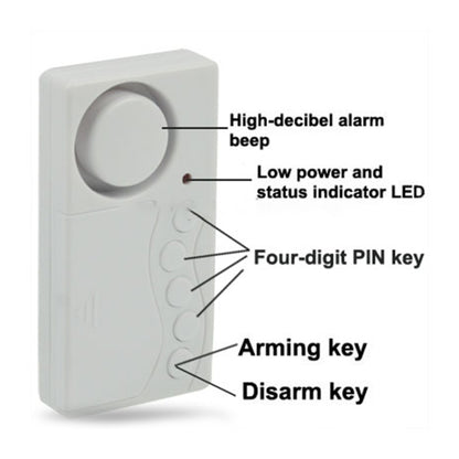 Secret Code Door Magnetic Sensor Anti-entry Security Alarm (KK-1255)(White) - Door Window Alarm by buy2fix | Online Shopping UK | buy2fix