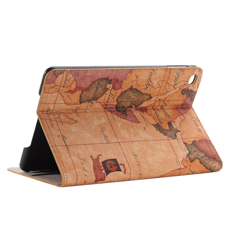 Map Pattern Horizontal Flip Smart Leather Case with Holder & Card Slots & Wallet for iPad Mini 4, Random Delivery(Brown) - iPad Mini 4 & 3 & 2 & 1 Cases by buy2fix | Online Shopping UK | buy2fix