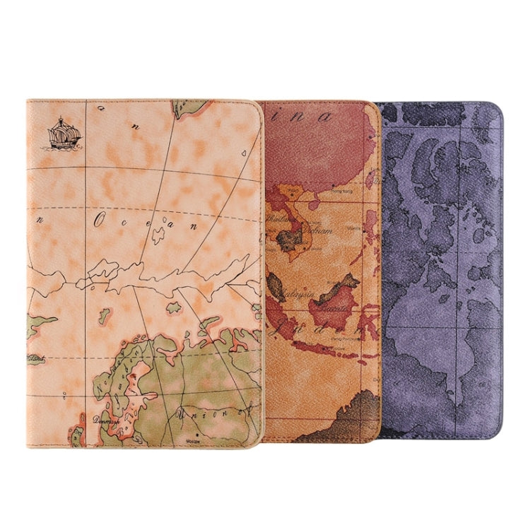 Map Pattern Horizontal Flip Smart Leather Case with Holder & Card Slots & Wallet for iPad Mini 4, Random Delivery(Brown) - iPad Mini 4 & 3 & 2 & 1 Cases by buy2fix | Online Shopping UK | buy2fix