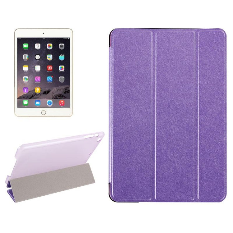 Silk Texture Horizontal Flip Leather Case with Three-Folding Holder for iPad mini 4(Purple) - iPad Mini 4 & 3 & 2 & 1 Cases by buy2fix | Online Shopping UK | buy2fix