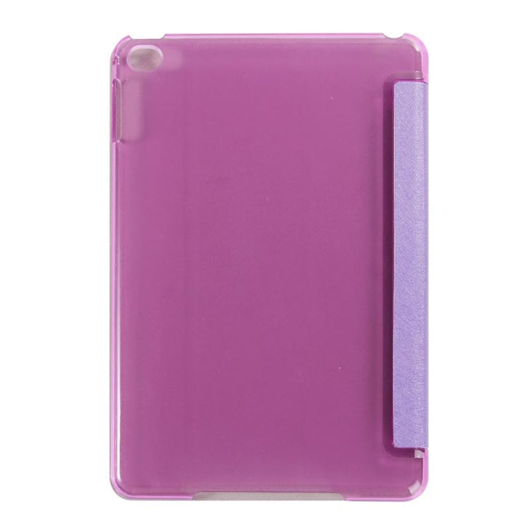 Silk Texture Horizontal Flip Leather Case with Three-Folding Holder for iPad mini 4(Purple) - iPad Mini 4 & 3 & 2 & 1 Cases by buy2fix | Online Shopping UK | buy2fix