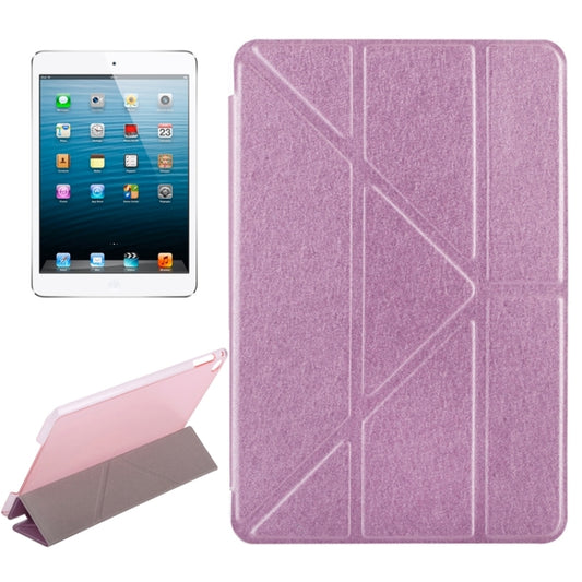 Transformers Style Silk Texture Horizontal Flip Solid Color Leather Case with Holder for iPad mini 4(Pink) - iPad Mini 4 & 3 & 2 & 1 Cases by buy2fix | Online Shopping UK | buy2fix