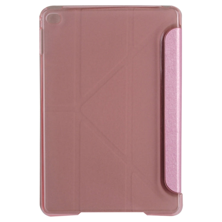 Transformers Style Silk Texture Horizontal Flip Solid Color Leather Case with Holder for iPad mini 4(Pink) - iPad Mini 4 & 3 & 2 & 1 Cases by buy2fix | Online Shopping UK | buy2fix