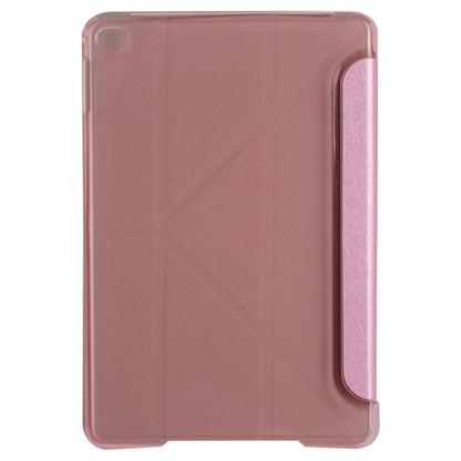 Transformers Style Silk Texture Horizontal Flip Solid Color Leather Case with Holder for iPad mini 4(Pink) - iPad Mini 4 & 3 & 2 & 1 Cases by buy2fix | Online Shopping UK | buy2fix
