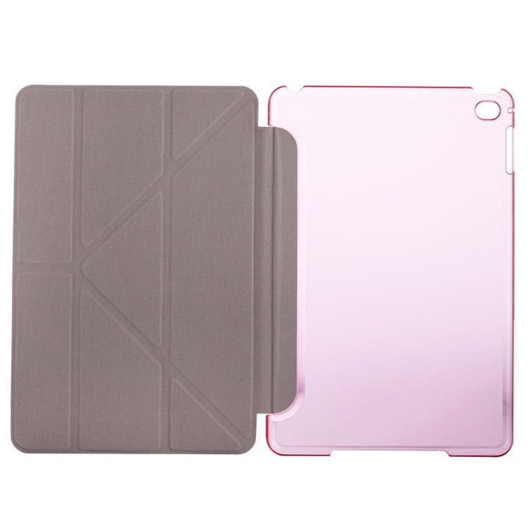 Transformers Style Silk Texture Horizontal Flip Solid Color Leather Case with Holder for iPad mini 4(Pink) - iPad Mini 4 & 3 & 2 & 1 Cases by buy2fix | Online Shopping UK | buy2fix