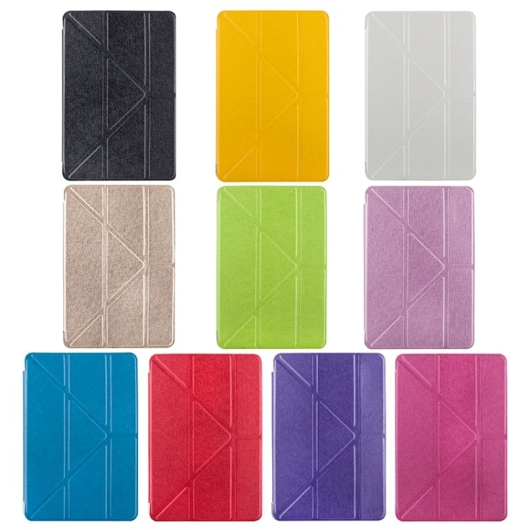 Transformers Style Silk Texture Horizontal Flip Solid Color Leather Case with Holder for iPad mini 4(Pink) - iPad Mini 4 & 3 & 2 & 1 Cases by buy2fix | Online Shopping UK | buy2fix