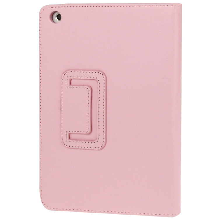 2-fold Litchi Texture Flip Leather Case with Holder Function for iPad mini 1 / 2 / 3(Pink) - iPad Mini 3 & 2 & 1 Cases by buy2fix | Online Shopping UK | buy2fix