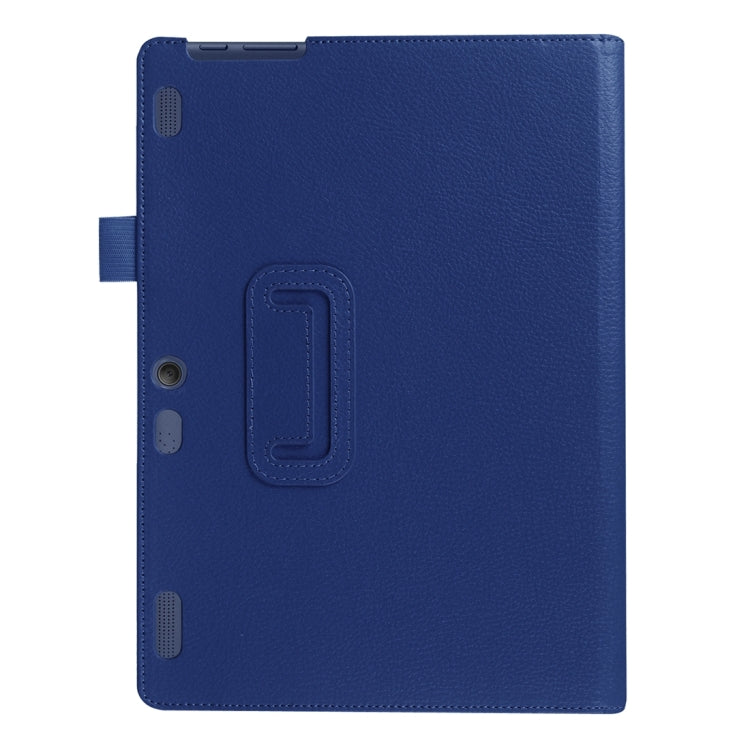 Litchi Texture Horizontal Flip Solid Color Leather Case with Holder for Lenovo TAB 2 A10-30 X30F & TAB 2 A10-70F, 10.1 inch(Dark Blue) - Lenovo by buy2fix | Online Shopping UK | buy2fix