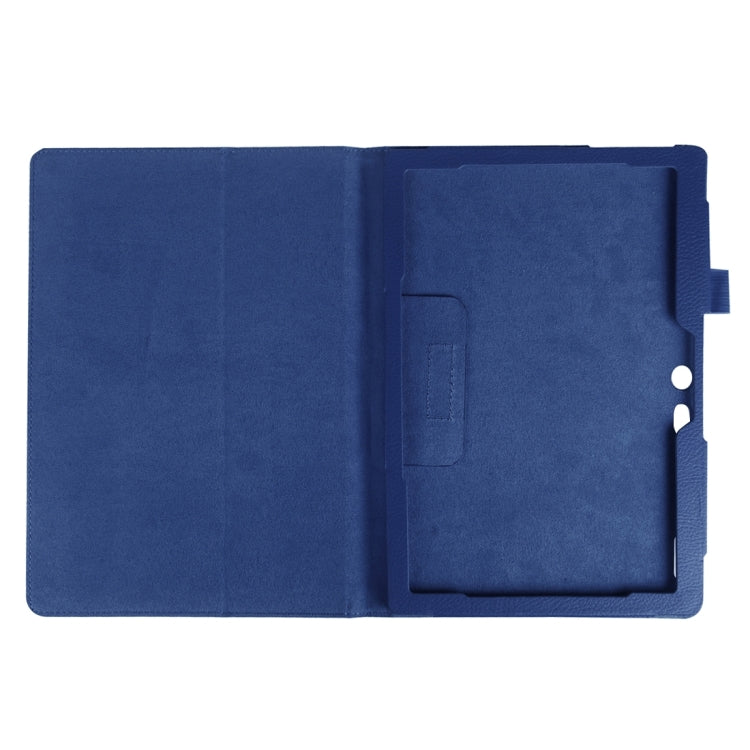 Litchi Texture Horizontal Flip Solid Color Leather Case with Holder for Lenovo TAB 2 A10-30 X30F & TAB 2 A10-70F, 10.1 inch(Dark Blue) - Lenovo by buy2fix | Online Shopping UK | buy2fix