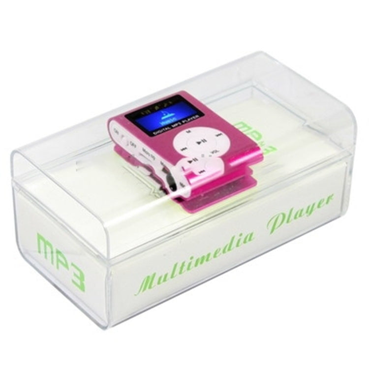 TF / Micro SD Card Slot MP3 Player with LCD Screen, Metal Clip(Magenta) - MP3 Player by buy2fix | Online Shopping UK | buy2fix