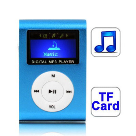 TF / Micro SD Card Slot MP3 Player with LCD Screen, Metal Clip(Baby Blue) - MP3 Player by buy2fix | Online Shopping UK | buy2fix
