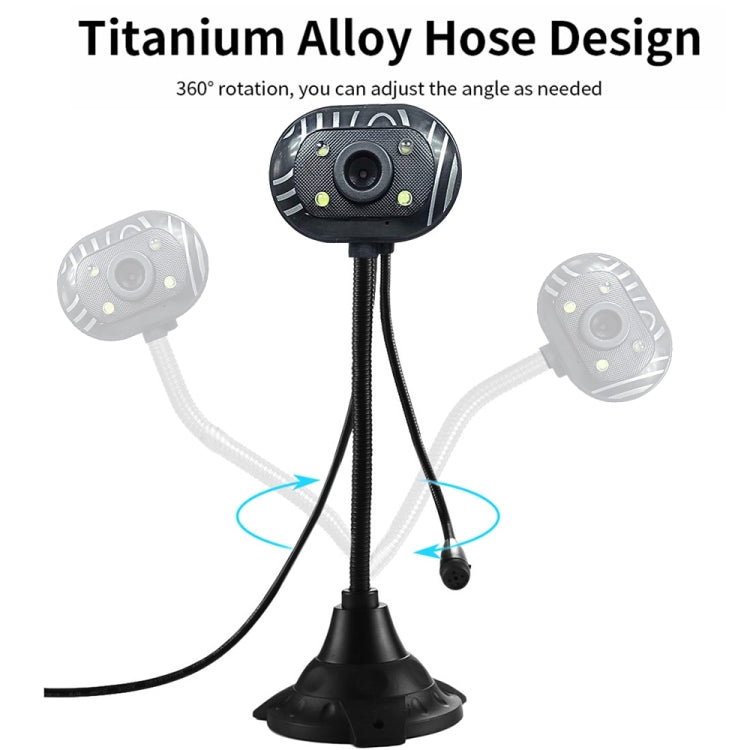 5.0 Mega Pixels USB 2.0 Driverless PC Camera / Webcam with MIC and 4 LED Lights, Cable Length: 1.1m by buy2fix