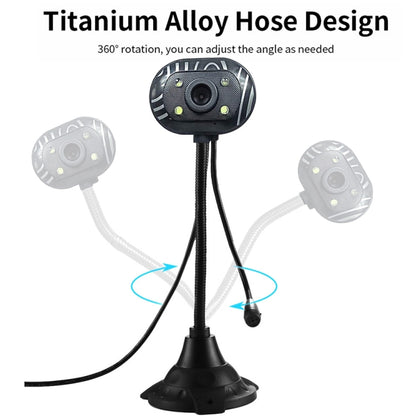 5.0 Mega Pixels USB 2.0 Driverless PC Camera / Webcam with MIC and 4 LED Lights, Cable Length: 1.1m by buy2fix