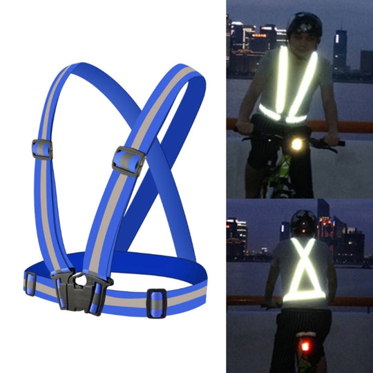Gilet de sécurité réfléchissant flexible pour conduite de nuit (bleu)