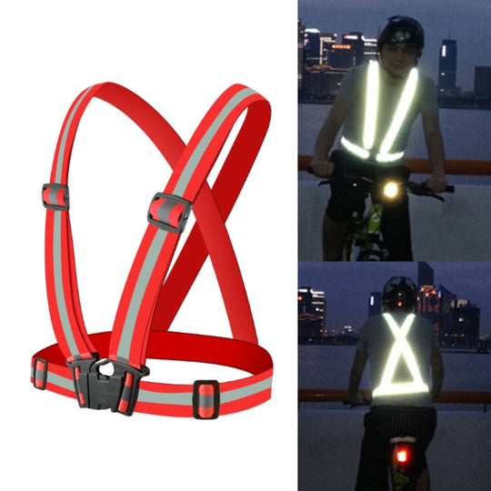 Gilet de sécurité réfléchissant flexible pour conduite de nuit (rouge)