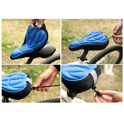 3D Silicone Lycra Nylon & Gel Pad Bicycle Seat Saddle Cover, Soft Cushion Fits for Kinds of Bikes(Blue) - Bicycle Saddle by buy2fix | Online Shopping UK | buy2fix