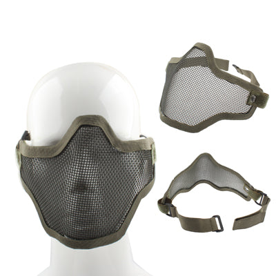 Half Face Net Mesh Style Protection Mask with Elastic Strap(Army Green) by buy2fix