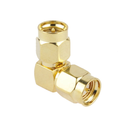 Gold Plated SMA Male to SMA Male Adapter with 90 Degree Angle by buy2fix