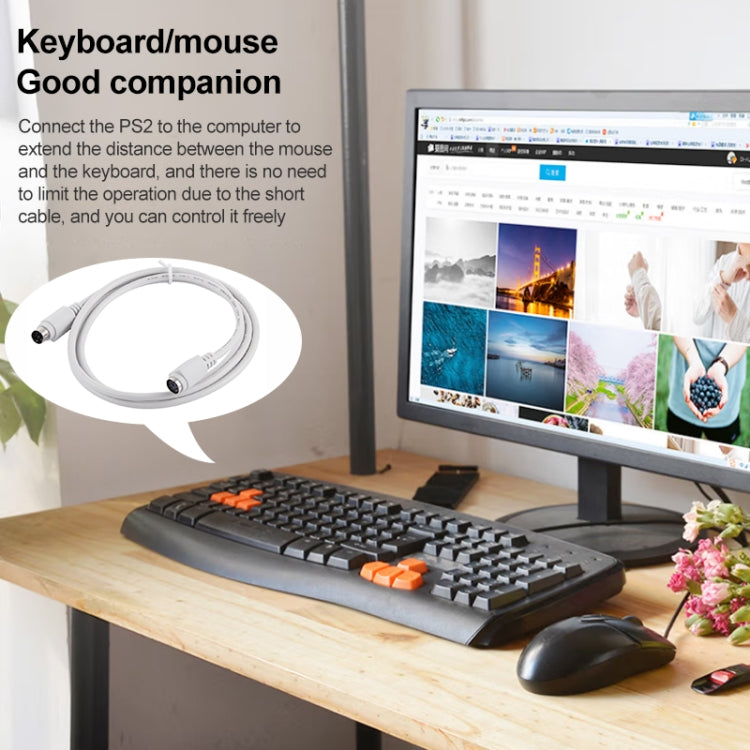 6 Pin PS/2 Keyboard / Mouse Extender Cable (PS/2 male to PS/2 female) by buy2fix