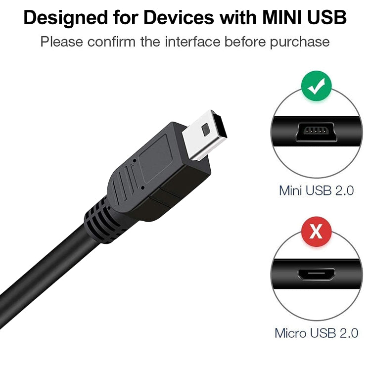 USB 2.0 AM to Mini 5pin USB Cable, Length: 1.5m(Black) by buy2fix