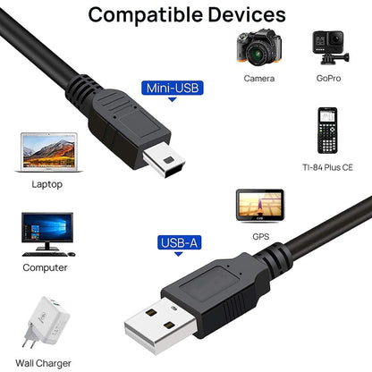 USB 2.0 AM to Mini 5pin USB Cable, Length: 1.5m(Black) by buy2fix