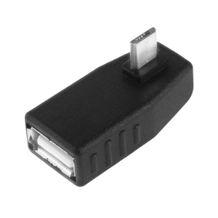 Micro USB Male to USB 2.0 AF Adapter with 90 Degree Angle, Support OTG Function(Black) by buy2fix