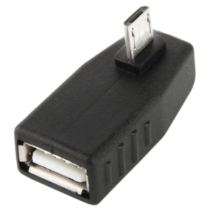 Micro USB Male to USB 2.0 AF Adapter with 90 Degree Angle, Support OTG Function(Black) by buy2fix