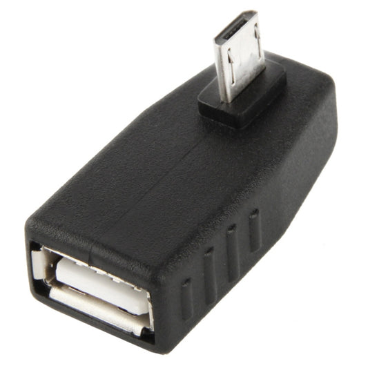 Micro USB Male to USB 2.0 AF Adapter with 90 Degree Angle, Support OTG Function(Black) by buy2fix