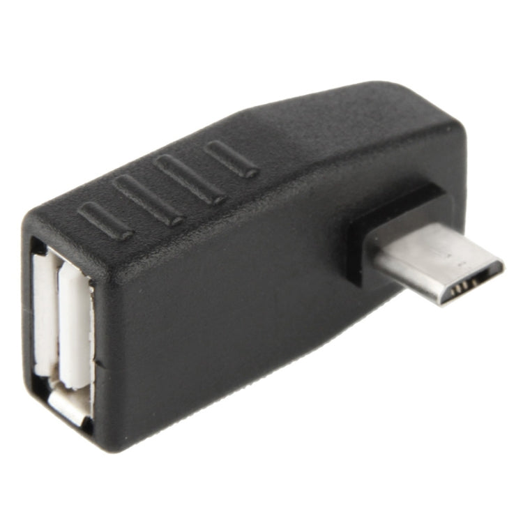 Micro USB Male to USB 2.0 AF Adapter with 90 Degree Angle, Support OTG Function(Black) by buy2fix