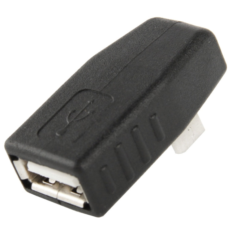Micro USB Male to USB 2.0 AF Adapter with 90 Degree Angle, Support OTG Function(Black) by buy2fix