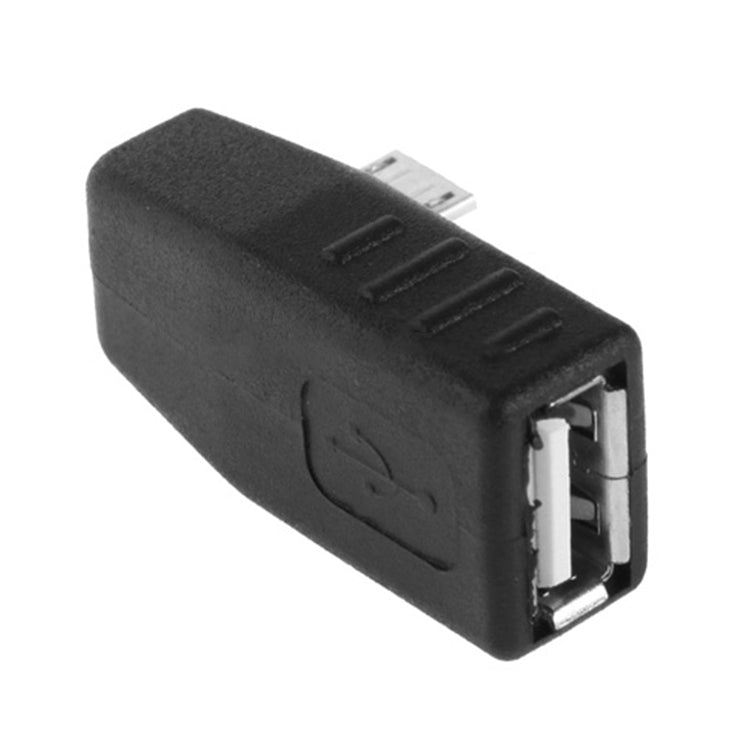 Micro USB Male to USB 2.0 AF Adapter with 90 Degree Angle, Support OTG Function(Black) by buy2fix