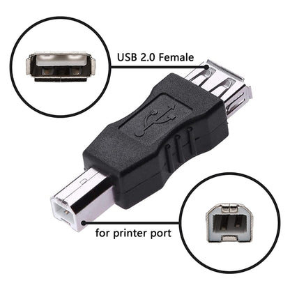 USB 2.0 A Female to B Male Adapter Connector AF to BM Converter for Printer(Black) - USB Adapter by buy2fix | Online Shopping UK | buy2fix