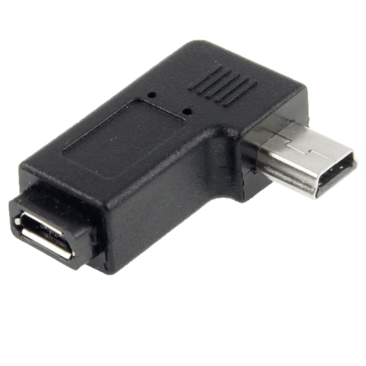 90 Degree Micro USB to Mini USB Adapter(Black) by buy2fix