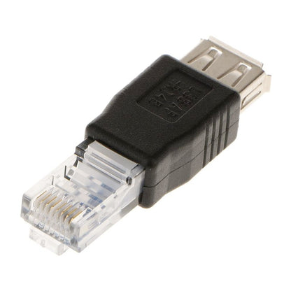 RJ45 Male to USB AF Adapter(Black) by buy2fix