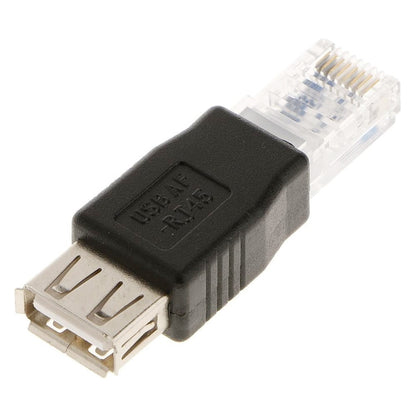 RJ45 Male to USB AF Adapter(Black) by buy2fix