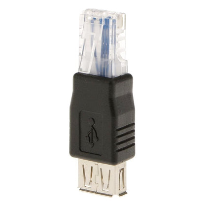 RJ45 Male to USB AF Adapter(Black) by buy2fix