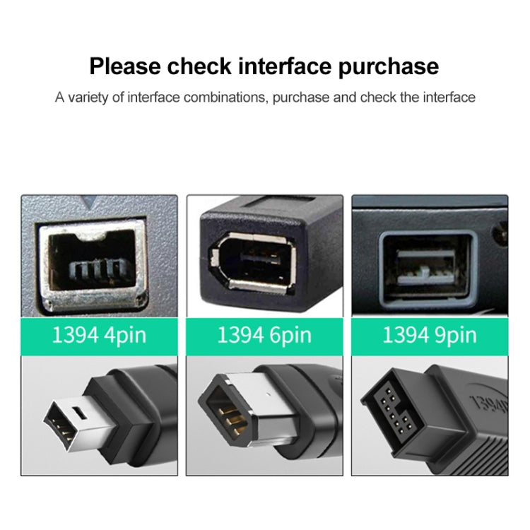 FireWire 800 9 Pin To FireWire 400 4 Pin Cable, Length: 1.5m(Black) - 1394 Series by buy2fix | Online Shopping UK | buy2fix