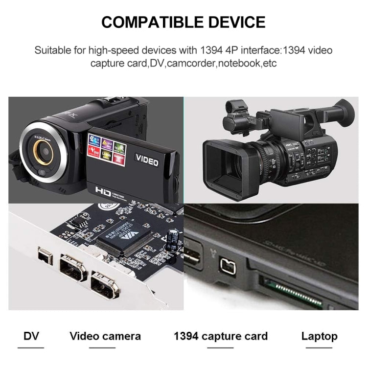 FireWire 800 9 Pin To FireWire 400 4 Pin Cable, Length: 1.5m(Black) - 1394 Series by buy2fix | Online Shopping UK | buy2fix