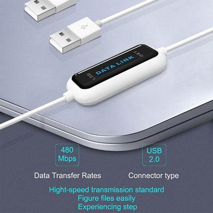 High Speed USB 2.0 Data Link Cable, PC to PC Data Share, Plug and Play, Length: 165cm by buy2fix