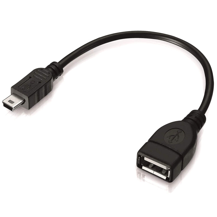 Mini 5-pin USB to USB 2.0 AF OTG Adapter Cable, Length: 12cm(Black) by buy2fix