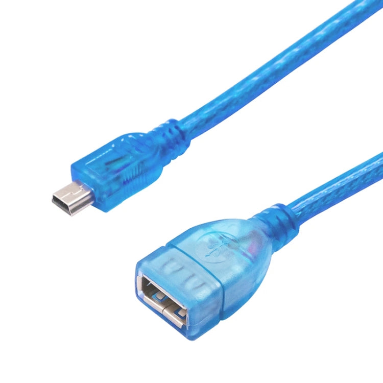 Mini 5-pin USB to USB 2.0 AF OTG Adapter Cable, Length: 22cm (Blue) by buy2fix