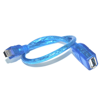 Mini 5-pin USB to USB 2.0 AF OTG Adapter Cable, Length: 22cm (Blue) by buy2fix