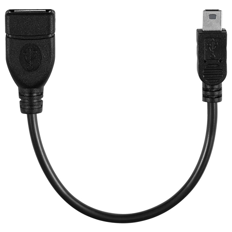Mini 5-pin USB to USB 2.0 AF OTG Adapter Cable, Length: 12cm(Black) by buy2fix