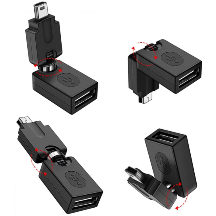 High Quality USB 2.0 AF to OTG Mini USB Adapter, Support 360 Degree Rotation by buy2fix